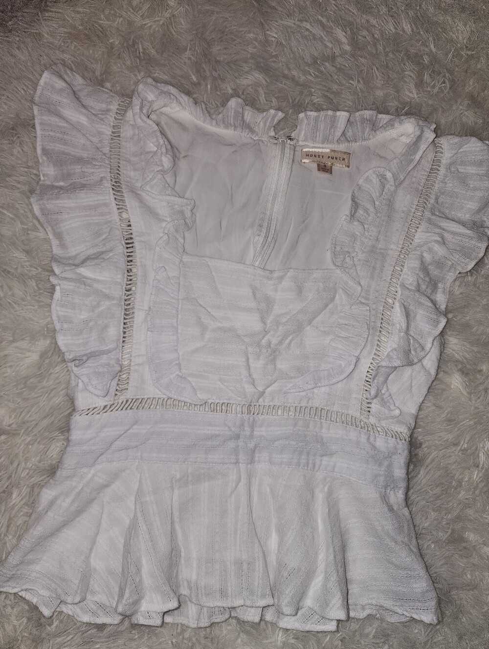 Honey Punch Women's White Ruffle Peplum Dress